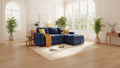 Soft Upholstered Sectional Sofa Bed with Storage Space, Suitable for Living Rooms and Apartments.