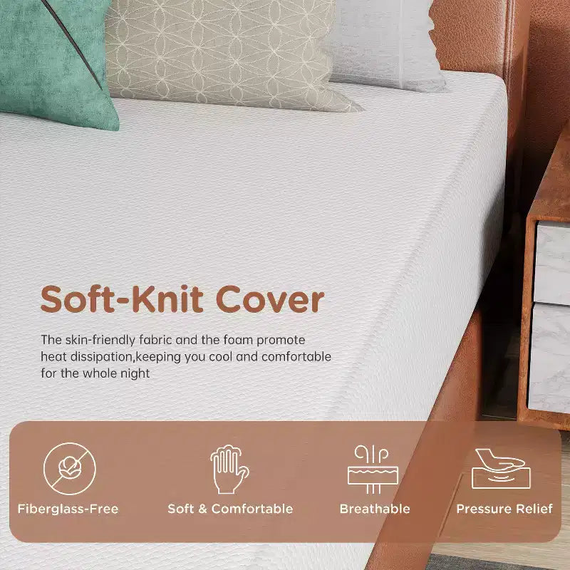 Materasso in memory foam con gel da 14 pollici, materasso a media rigidità per un sonno fresco e un sollievo dalla pressione, certificato CertiPUR-US