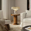 Tavolino d'appoggio Bolin 18 Round Pillar Burl Accent, legno di noce
