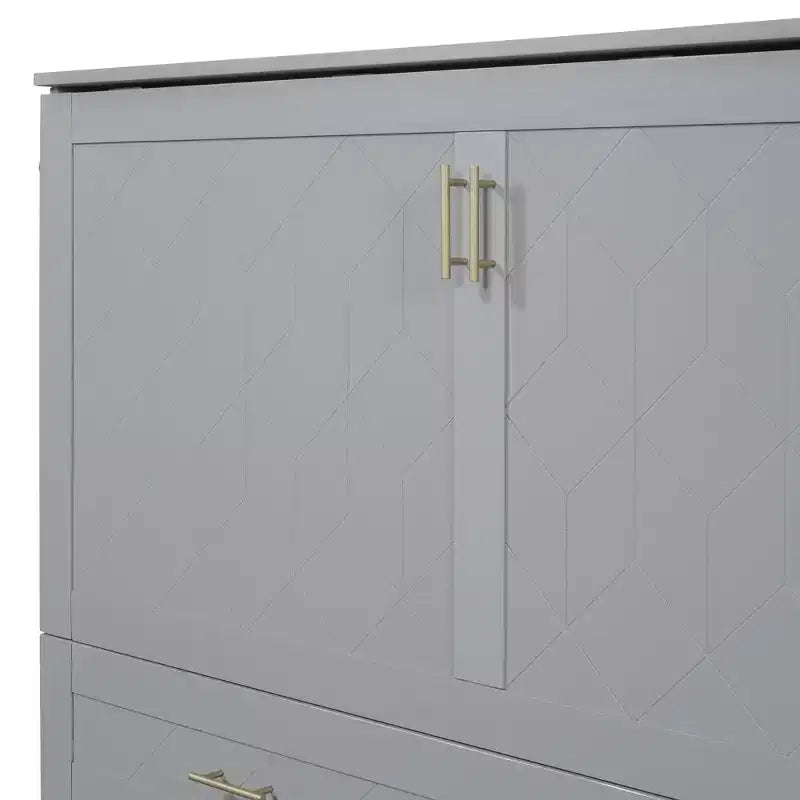 Letto a Scomparsa Matrimoniale Clever Design, Ripiegato in un Armadio con Cassetto e Porte USB