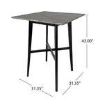 Tavolo da bar quadrato Hildred Modern in laminato e legno di gomma da 42