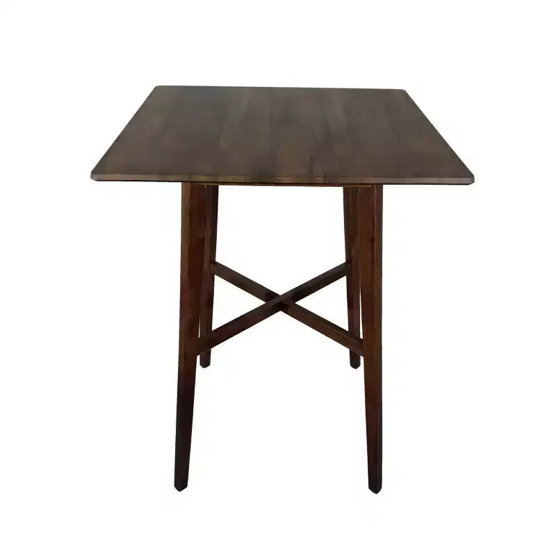 Tavolo da bar quadrato Hildred Modern in laminato e legno di gomma da 42