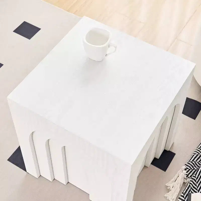 Tavolino laterale in legno Corallo Moderno Arch-Design, altezza 45 cm