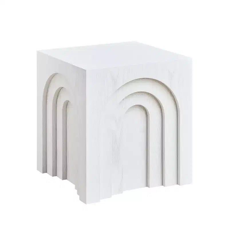 Tavolino laterale in legno Corallo Moderno Arch-Design, altezza 45 cm