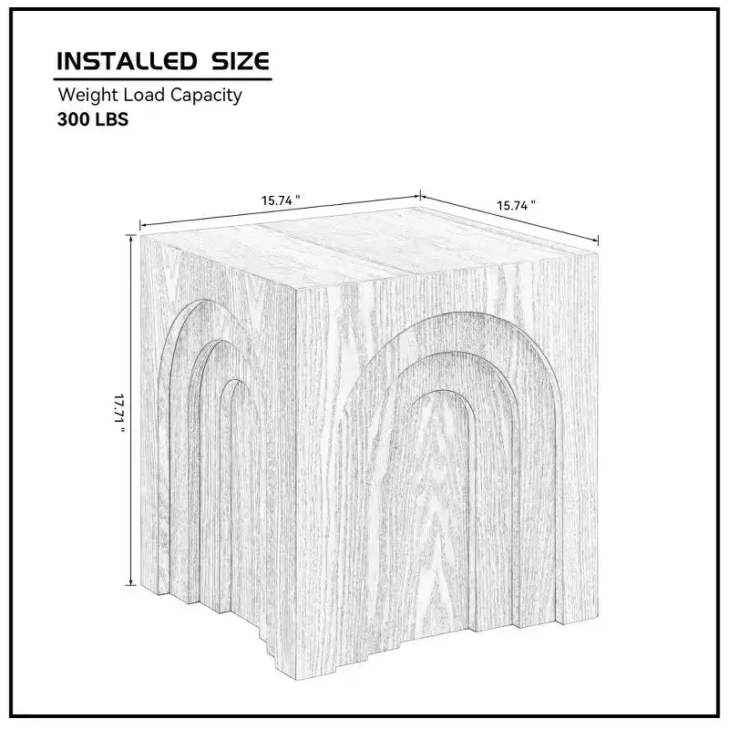 Tavolino laterale in legno Corallo Moderno Arch-Design, altezza 45 cm