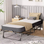 Letto Pieghevole per Adulti con Materasso in Memory Foam e Doghe in Legno, con Copertina Antipolvere, 75*32
