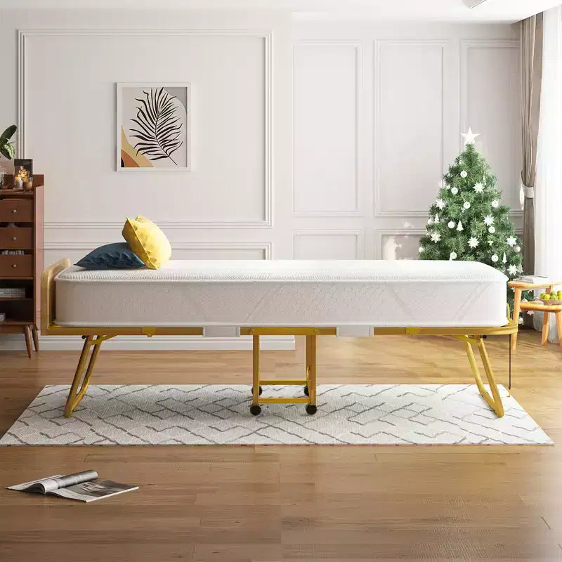 Letto Pieghevole per Adulti con Materasso, Materasso in Memory Foam, Letto Pieghevole Portatile con Sacco Antipolvere e Baffle, Letto Pieghevole per Ospiti