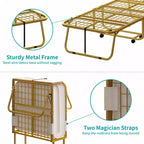 Letto Pieghevole per Adulti con Materasso, Materasso in Memory Foam, Letto Pieghevole Portatile con Sacco Antipolvere e Baffle, Letto Pieghevole per Ospiti