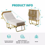 Letto Pieghevole per Adulti con Materasso, Materasso in Memory Foam, Letto Pieghevole Portatile con Sacco Antipolvere e Baffle, Letto Pieghevole per Ospiti