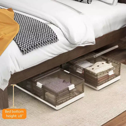 Contenitori da 100 l (26,5 Gal) con ruote e doppio coperchio apribile, per lo stoccaggio sotto il letto