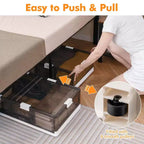 Contenitori da 100 l (26,5 Gal) con ruote e doppio coperchio apribile, per lo stoccaggio sotto il letto