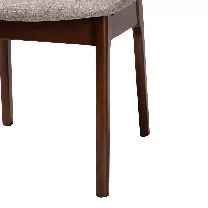 Sedie da pranzo Dannon in tessuto e legno Grigio/Noce Marrone/Marrone chiaro: rivestimento in poliestere, struttura in legno di gomma