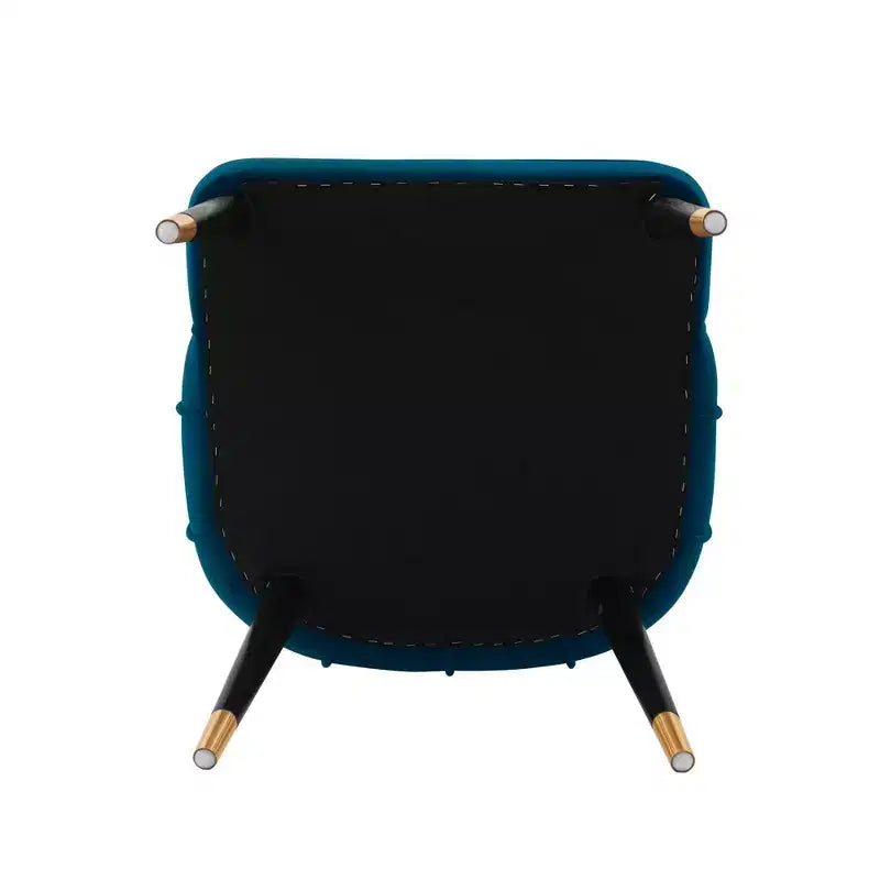 Sedie da pranzo moderne Eda imbottite in velluto blu notte