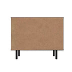 Credenza Liam Mid-Century Modern a 4 ripiani Nera/Naturale
