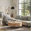 Tavolino da caffè Farmington Drum Naturale: Stile Industriale Moderno, Legno di Mango e Ferro, 38"