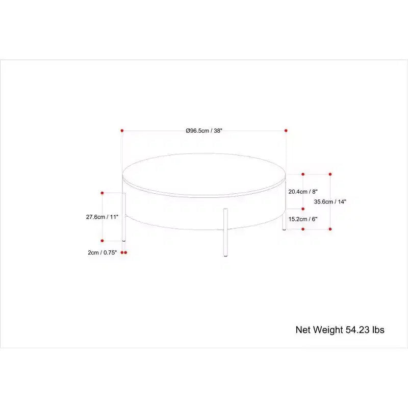 Tavolino da caffè Farmington Drum Naturale: Stile Industriale Moderno, Legno di Mango e Ferro, 38"