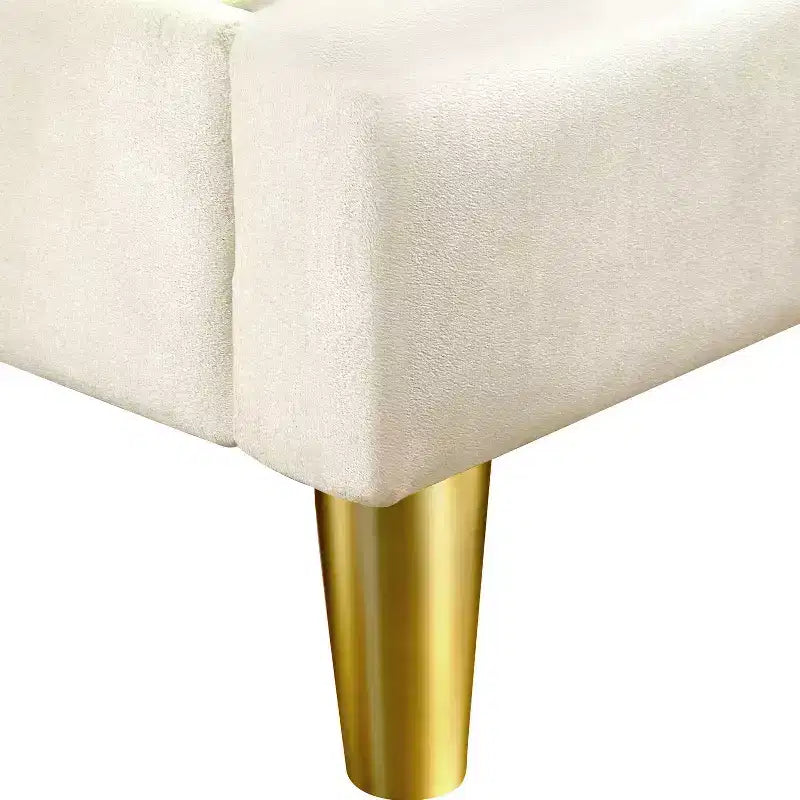 Letto completamente imbottito Kealoa Glam, beige