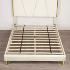 Letto completamente imbottito Kealoa Glam, beige
