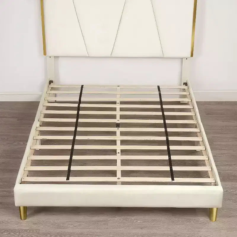 Letto completamente imbottito Kealoa Glam, beige