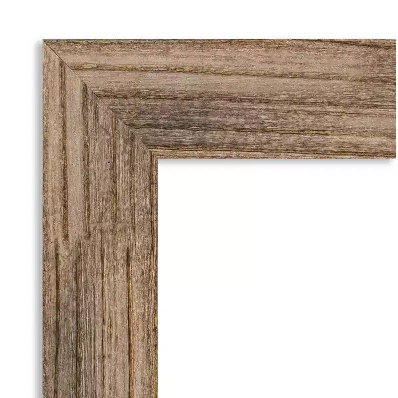Specchio da parete con cornice in legno stretta marrone gufo, non smussato