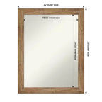 Specchio da parete con cornice in legno stretta marrone gufo, non smussato