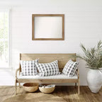 Specchio da parete con cornice in legno stretta marrone gufo, non smussato