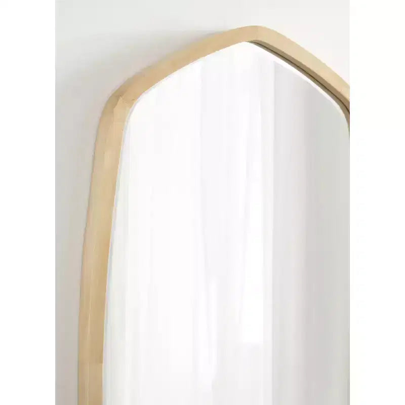Specchio da parete con cornice esagonale McLean, 20x36, Naturale