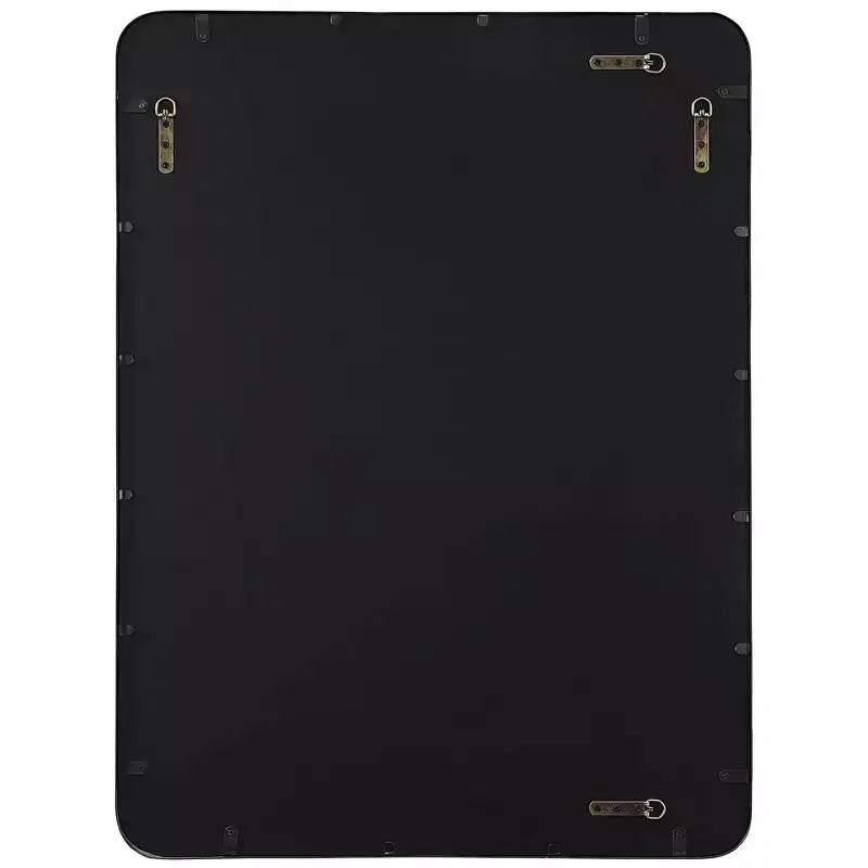 Specchio da Parete Decorativo Rettangolare per Vanity Moderno con Cornice in Ferro Nero Satinato Smussata, 30 Pollici di Larghezza, per Bagno, Camera da Letto, Soggiorno