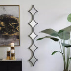Specchio da parete geometrico moderno in metallo con motivo a rombi