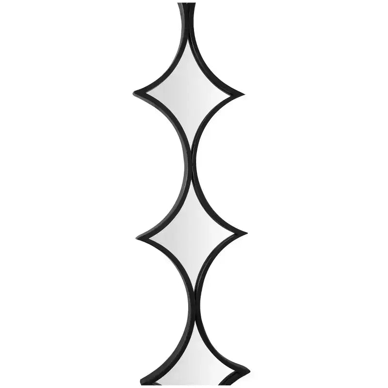 Specchio da parete geometrico moderno in metallo con motivo a rombi