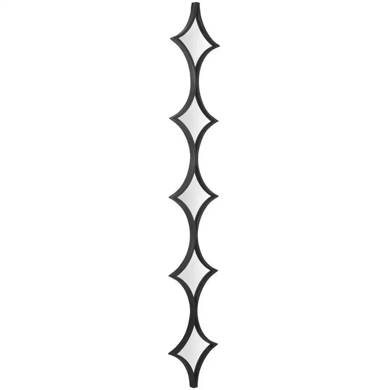 Specchio da parete geometrico moderno in metallo con motivo a rombi