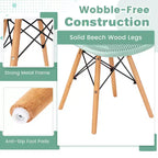 Tavolo da pranzo per 4 persone moderno rotondo e 4 sedie con gambe in legno Verde/Bianco