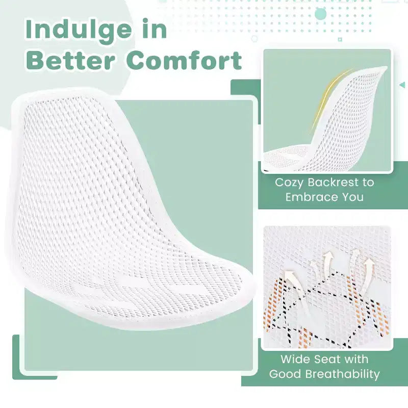 Tavolo da pranzo per 4 persone moderno rotondo e 4 sedie con gambe in legno Verde/Bianco