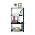 Scaffale decorativo a scaletta a 4 ripiani Scaffale aperto multiuso Espositore Scaffali contenitori per bagno, cucina, ingresso, Espresso/Nero