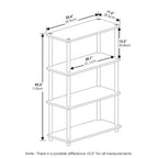 Scaffale decorativo a scaletta a 4 ripiani Scaffale aperto multiuso Espositore Scaffali contenitori per bagno, cucina, ingresso, Espresso/Nero