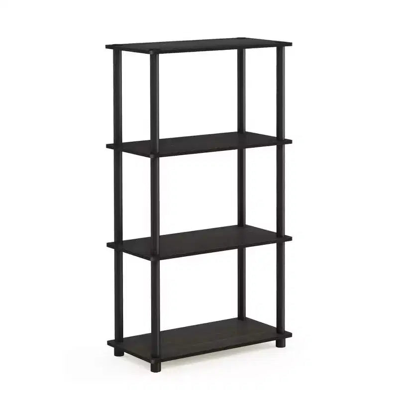 Scaffale decorativo a scaletta a 4 ripiani Scaffale aperto multiuso Espositore Scaffali contenitori per bagno, cucina, ingresso, Espresso/Nero