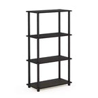 Scaffale decorativo a scaletta a 4 ripiani Scaffale aperto multiuso Espositore Scaffali contenitori per bagno, cucina, ingresso, Espresso/Nero