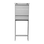Organizzatore salvaspazio da bagno Vega sopra il WC con ante a chiusura magnetica, ripiano interno regolabile e ripiano inferiore aperto