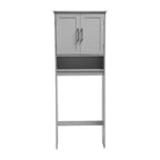 Organizzatore salvaspazio da bagno Vega sopra il WC con ante a chiusura magnetica, ripiano interno regolabile e ripiano inferiore aperto