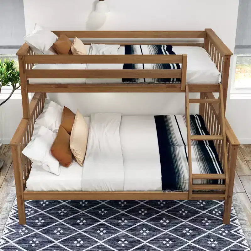 Letto a castello matrimoniale XL su piazza e mezza in legno massello per adulti