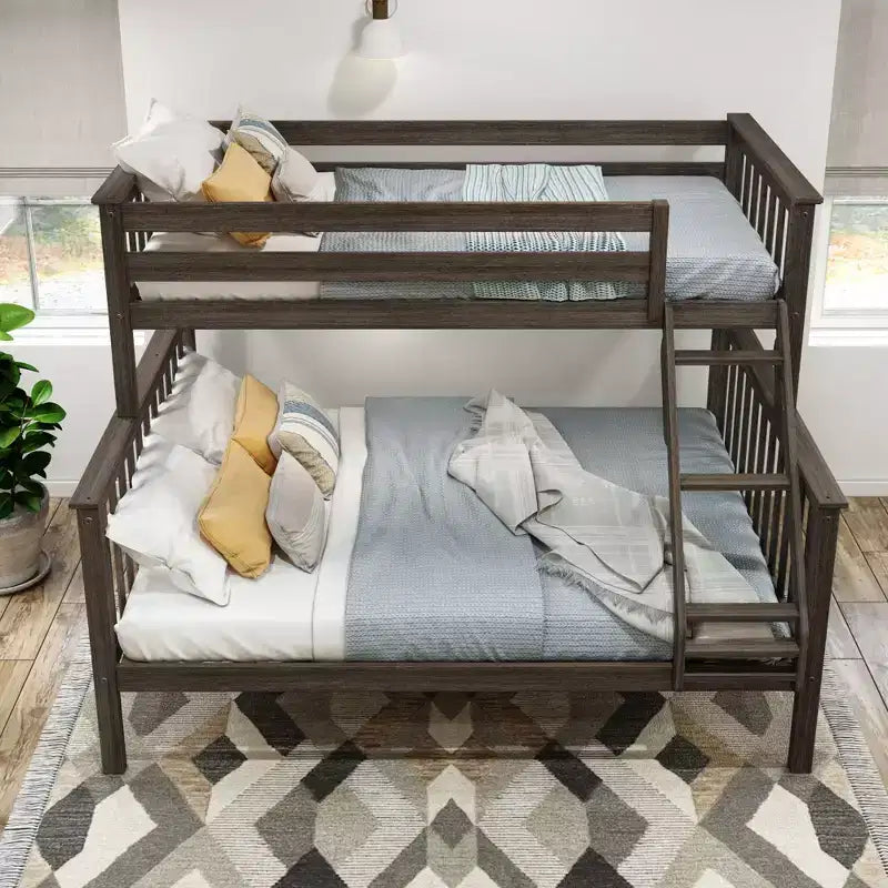 Letto a castello matrimoniale XL su piazza e mezza in legno massello per adulti
