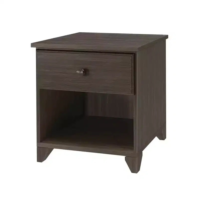 Comodino in legno massello con 1 cassetto per camera da letto