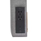Testiera effetto lino con elegante imbottitura, doppie opzioni di sospensione, stazione di ricarica con 2 prese, porta USB, porta USB-C