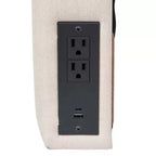 Testiera effetto lino con elegante imbottitura, doppie opzioni di sospensione, stazione di ricarica con 2 prese, porta USB, porta USB-C